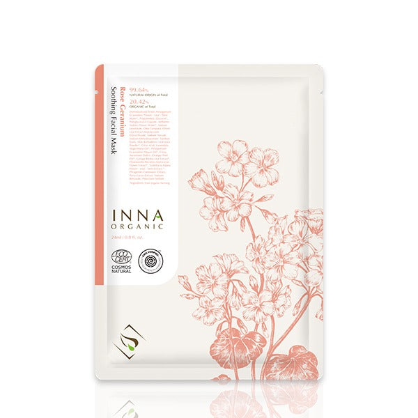 Inna Organic Rose Garanium Skin Soothing Facial Mask.