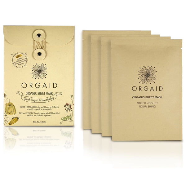 ORGAID Greek Yogurt & Nourishing Sheet Mask Box (pack of 4).