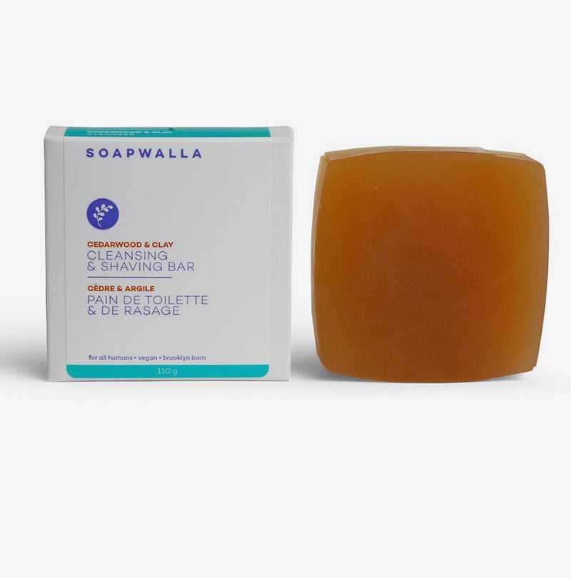Soapwalla Cedarwood & Clay Cleansing Bar.