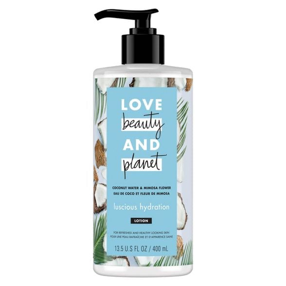 Love Beauty And Planet Coconut Water & Mimosa Flower Lotion.