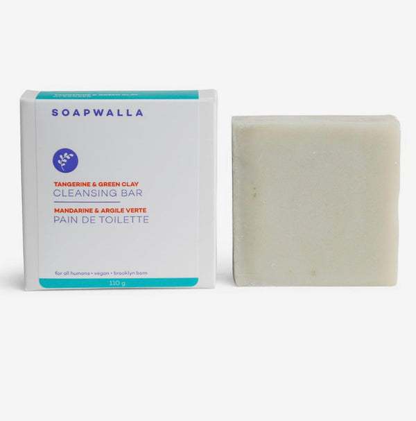 Soapwalla Tangerine & Green Clay Cleansing Bar.