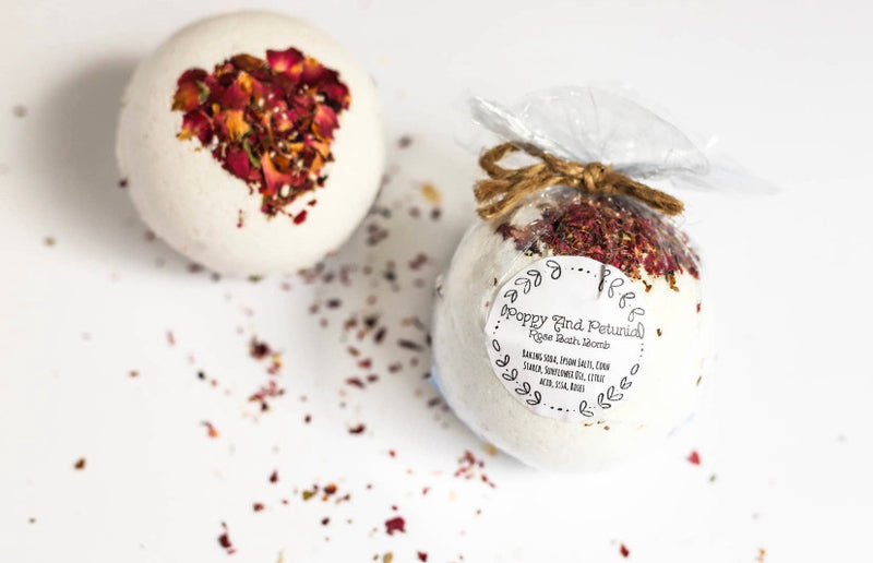 Poppy And Petunia Rose Bath Bomb.